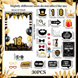 LaVenty 18 Birthday Photo Frame 18 Party Photo Booth Props 18 Birthday Favors for Women or Man 18 Birthday Party Decorations