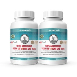 NANOWELL Sean Lee's iBone Cal Mag 120 Vegetable Capsules X 2 Bottles for 2 Months - Bone Health, Calcium Supplement (240 Count)