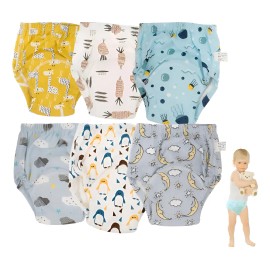 Pañales Ecológicos De Tela Para Bebé 6 Pañales 100 Algodón                                                                                            