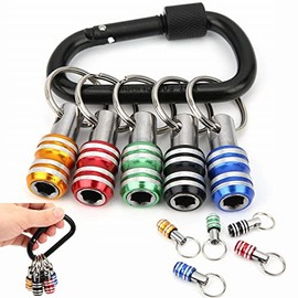 FACAINCXS Bit Holder 1/4 inch Hex Shank Screwdriver Bits Holder Extension Bar Keychain Screw Adapter Drill Change Hand-held Screwdrivers Drill Bits Holder Portable (5PCS)
