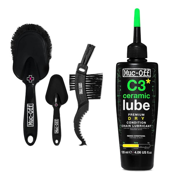 Muc-Off C3 Ceramic Dry Chain Lube 120ml + 3X Premium