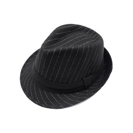Nanwansu Unisex Classic Manhattan Structured Gangster Trilby Fedora Hat Black
