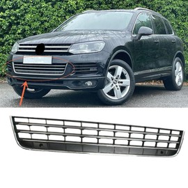 MUTUSAISI Front Bumper Lower Grille Air Intake Grill Chrome Compatible with Volkswagen VW Touareg 2011 2012 2013 2014 Replacement Accessories