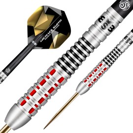 Shot! Darts Michael Smith Believe Front Weighted 90% Tungsten Pro Throwing Darts Steel Tip Set Professional Made in New Zealand Designed Dart Flights for Women & Men Metal Tip Bar Darts for Adults