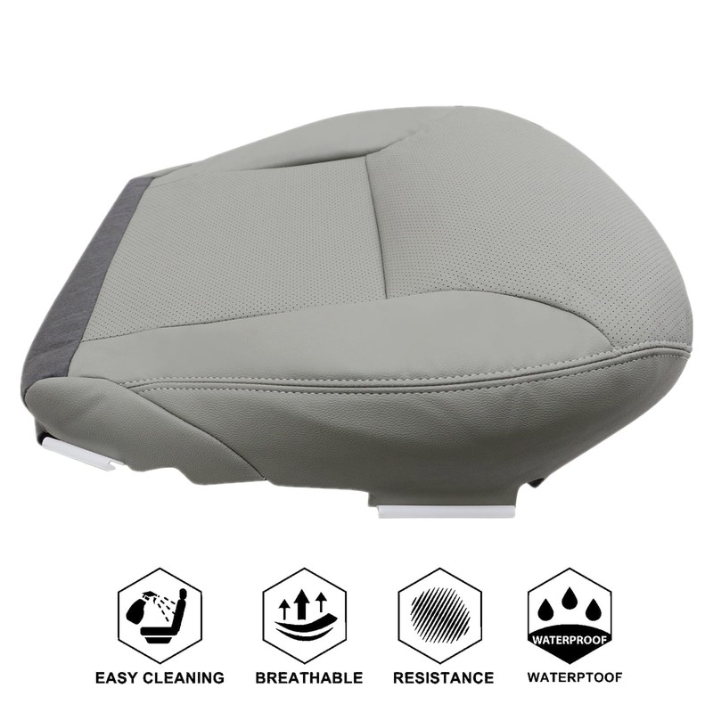 NLQR Front Driver Side Bottom, Perforated Replacement Seat Cover Gray