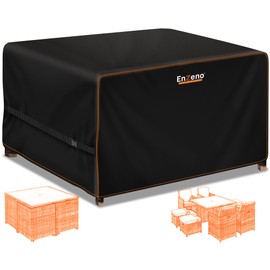 Enzeno garden furniture covers waterproof for outside,125x125x74cm outdoor furniture cover 210D oxford fabric outdoor square table cover with buckle strap,rattan patio cube set covers
