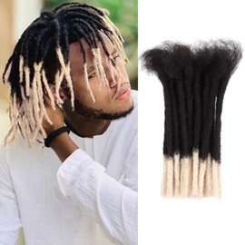 Viovian 0.6cm Human Hair Dreadlock Extensions 8 Inch 30 Strands Ombre Loc Extensions Human Hair Dread Extensions for Men Color 1b/613