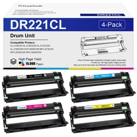 DR221CL Drum Unit Replacement for Brother DR-221CL DR221 DR 221 CL Drum Unit for DCP-9020CDN HL-3140CW HL-3150CDW HL-3170CDW HL-3180CDW MFC-9130CW MFC-9330CDW MFC-9340CDW Printer, 4 Pack