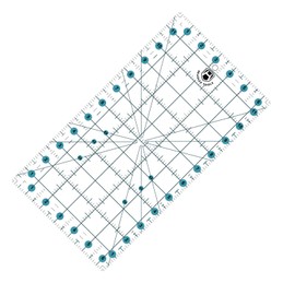 Headley Tools Quilting Ruler, Sewing Ruler (6.5"x 12"), Acrylic Quilters Ruler with Double Colored Grid Marking Lines for Easy Precision Cutting, Quilting, Crafting, and Fabric Measurement, Blue