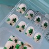 Glitter St. Patrick's Day Nails Short Short Square Fake Nails