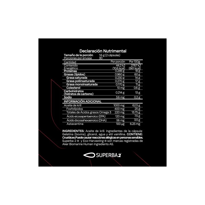 Aceite De Krill Superba2 Omega 3 Astaxantina 60 Cápsulas