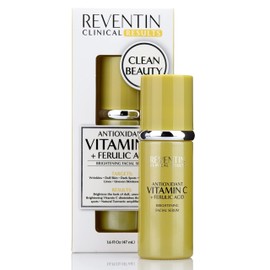 Reventin Vitamin C Face Serum W/Ferulic Acid + Turmeric | Vitamin E + C Skin Care Beauty Serum For Reducing Look Of Uneven Skin Tone, Dark Spots, Wrinkles, Fine Lines, & Dull Skin, 1.6 Fl Oz