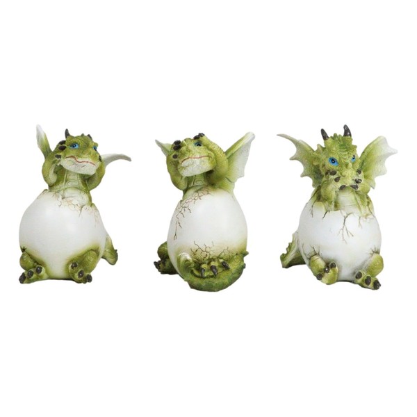 Ebros Gift 3 Wise Dragons Set See Hear Speak No