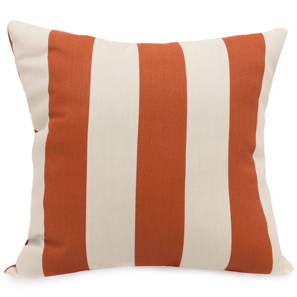 Majestic Home Goods Burnt Orange Vertical Stripe Indoor / Outdoor Large Pillow 20" L x 8" W x 20" H