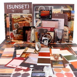 Diuhofart Scrapbooking Kit for Women Beginners, Scrapbook Kit with A6 Notebook Stationery Set for Junk Journal Supplies, Collage, Journaling, Adults DIY Art Craft (Brown-Time Traveler)