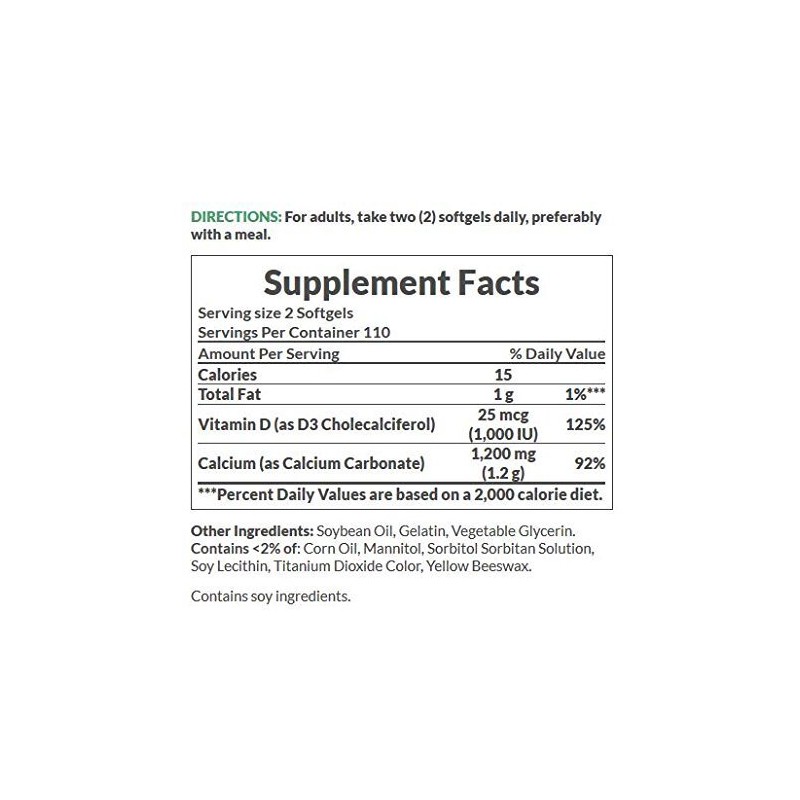 Nature’s Bounty Nature's Bounty Calcium 1200mg Vitamin D3 1000IU Bone