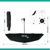 PEM Black Umbrella Compact Travel Folding Umbrella,Durable Rain Windproof Portable
