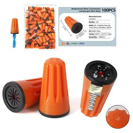 Lenporl 100PCS Waterproof Wire Connectors 20-14AWG, Silicone-Filled Waterproof Wire Nuts for Landscape Lighting & Electrical Connections, Low Voltage Wire Connector for Irrigation, Wet and Dusty