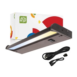 ASD Swivel LED Under Cabinet Lighting Plug in or Hardwired 12 Inch, Dimmable Under Cabinet Lights with High/Low/Off Switch, 3CCT 2700K-4000K, Linkable Under Counter Lights for Kitchen, Bronze, ETL