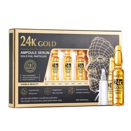 24K Serum, Niacinamide Serum Concentrated Ampoules for Face Serum, Collagen Booster for a Natural Face Lift, Anti-Aging Serum, Strengthen the Skin Barrier, Deep Hydrating, 7x2ml Ampoule Serum