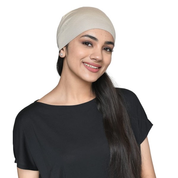 SAKUCHI Chemo Hats Solid Women's Bamboo Soft Headwear, beige