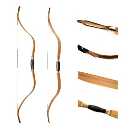 AF Archery Oak Tatar Bow 54 Inch Horsebow 20-50lbs Traditional Recurve Bow Perfect for Hunting and ArcheryColor: Wooden 25lbs