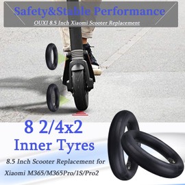Cooryda 2 Pack 8.5‘’x2‘’ Inner Tube,8 1/2x2 Pneumatic Tyres for Scooter Gotrax Gxl V2/Xiaomi M365,8.5x2 Electric Scooter Tire Replacement Wheels Butyl Rubber Scooter Tire Wheel for Front Rear