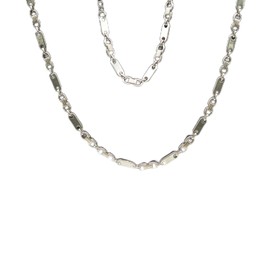 T TAKONE Stainless Steel Plate Chain Set for Men - 60 cm Necklace and Matching Bracelet, Stylish Stirrup Chain in High-Quality Design, Stainless Steel, Plaster