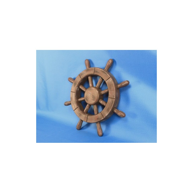 Hampton Nautical Rustic Wood Finish Ship Wheel, 12"