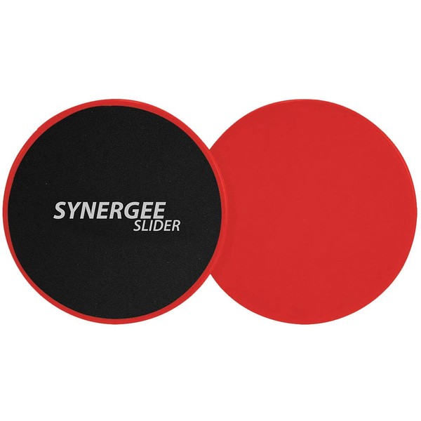 Synergee Rogue Red Gliding Discs Core Sliders. Dual Sided Use on Carpet or Hardwood Floors. Abdominal Exercise Equipment