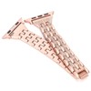 Watch Band Double Rows RhinestonesStudded Replacement Metal Strap for IOS