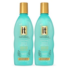 12-in-One Amazing Leave-In Hair Treatment – 2 Pack - Infused with Keratin and Argan Oil for Silky Soft Hair and Added Shine - Conditioner Strengthens and Protects Dry & Damaged Hair - It Naturals