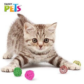Fancy Pets Juguete Bola Sound para Gato Juego Interactivo Chico Set de 4 Piezas con Sonido para Estimulación y Entretenimiento