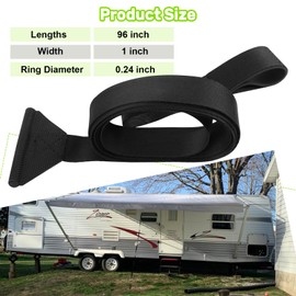 RV Awning Pull Straps, Black, 2 Pack