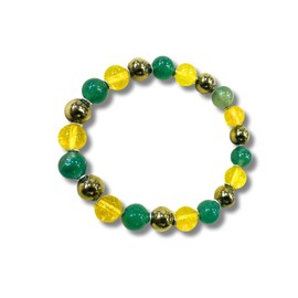 Rebuy Certified Abundance and Prosperity Bracelet Citrine, Golden Pyrite, Green Aventurine Natural Multistone For Both Men & Women | Multicolor, 8mm Bead Size