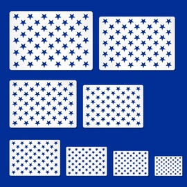 Large Star Stencils Independance Day Decor 50 Star Stencil American Flag Stencil for Painting DIY Crafts Fabric Airbrush Paper Walls,8 Sizes