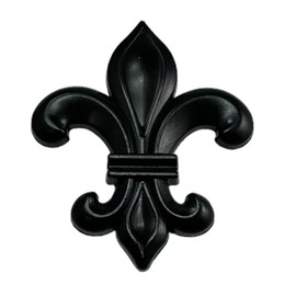 Set of 6 Elegant Fleur De Lis Cabinet Knob in Raven Black