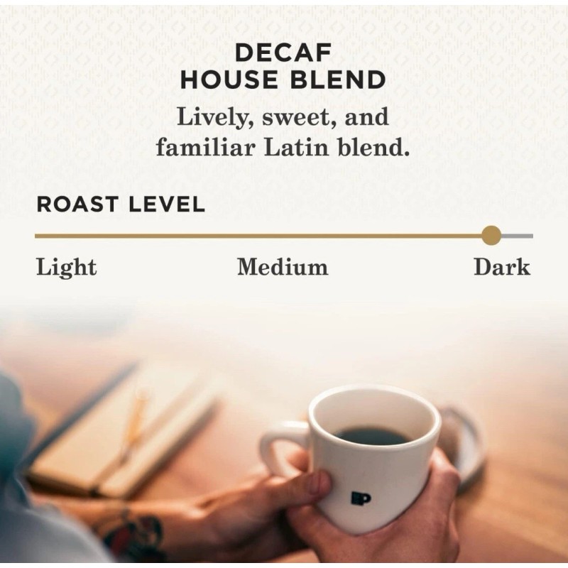 Peet’s Decaf Decaffeinated 2025 Peet's-Decaf House Blend Ground Bean Coffee