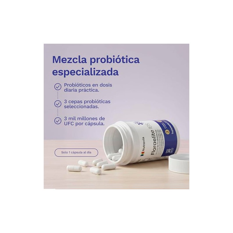 Probióticos Floraelite Lactobacillus Plantarum y Pediococcus NUTRAVIA