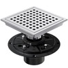NIREU 6 Inch Square Shower Floor Drain with Removable Cover