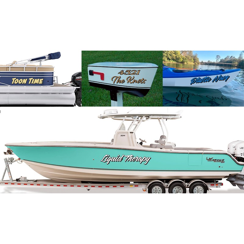 Boat Name Decal/Custom Hull Graphic/Premium Marine Vinyl Lettering CTDP (Short
