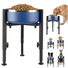 Comedero Elevado para Perro de Metal,Rejilla para Plato para Perro Ajustable,Adecuado para Perros Grandes, Medianos y Pequeños