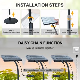 FECiDA Grow Lights for Indoor Plants Full Spectrum, Desk Grow Light, 4/8/12 Hr Timer Table Top Houseplants Grow Lamp, 208PCS LEDs, 2000 Lumen, Bright Enough, 16"-24" Height Adjustable