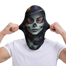 Kiyrnie Balaclava Face Mask Men Women 2 Hole Thin Full Mask Skull Motorcycle Cycling Raves