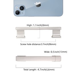 Cotykiley 6 Pack 3.75 Inch(96mm) Brushed Satin Nickel Cabinet Handles Kitchen Cabinet Pulls Cabinet Door Handles Kitchen Cabinet Hardware Cupboard Drawer Pulls Dresser Handles