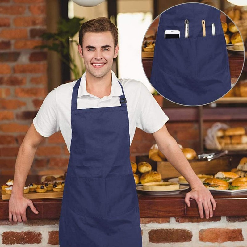 Viedouce 2-Pack of Waterproof Cooking Aprons with Pockets, Adjustable Kitchen