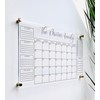 Large Clear Acrylic Monthly Calendar for wall | Dry-Erase Message