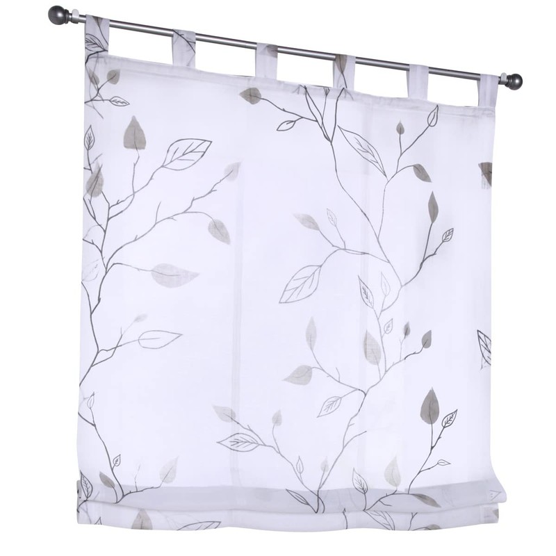 Bonnie Roman Blind Tab-Top Blind White Transparent Grey Printed Roman