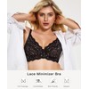 Redgray Minimizer Bras for Women Full Coverage Embroidered Lace Unlined