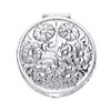 Ornate Embossed Foliate Pattern Round Pill Box for Women Men